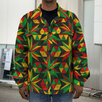 Abstract Geometric Reggae Pattern Print Men's Shirt Jacket
