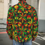Abstract Geometric Reggae Pattern Print Men's Shirt Jacket