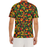 Abstract Geometric Reggae Pattern Print Men's Short Sleeve Rash Guard