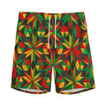 Abstract Geometric Reggae Pattern Print Men's Athletic Shorts