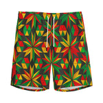 Abstract Geometric Reggae Pattern Print Men's Sports Shorts