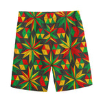Abstract Geometric Reggae Pattern Print Men's Sports Shorts