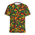 Abstract Geometric Reggae Pattern Print Men's Athletic T-Shirt
