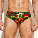 Abstract Geometric Reggae Pattern Print Men's Swim Briefs