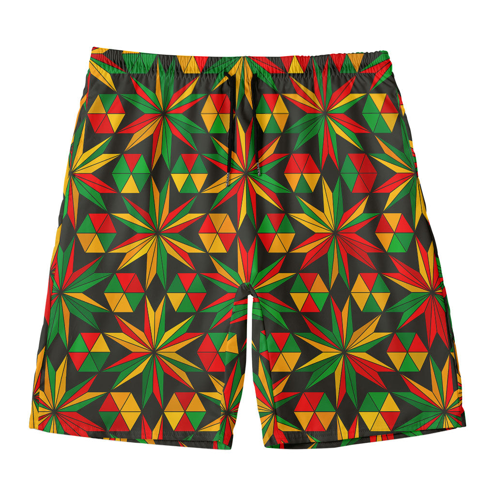 Abstract Geometric Reggae Pattern Print Men's Swim Trunks