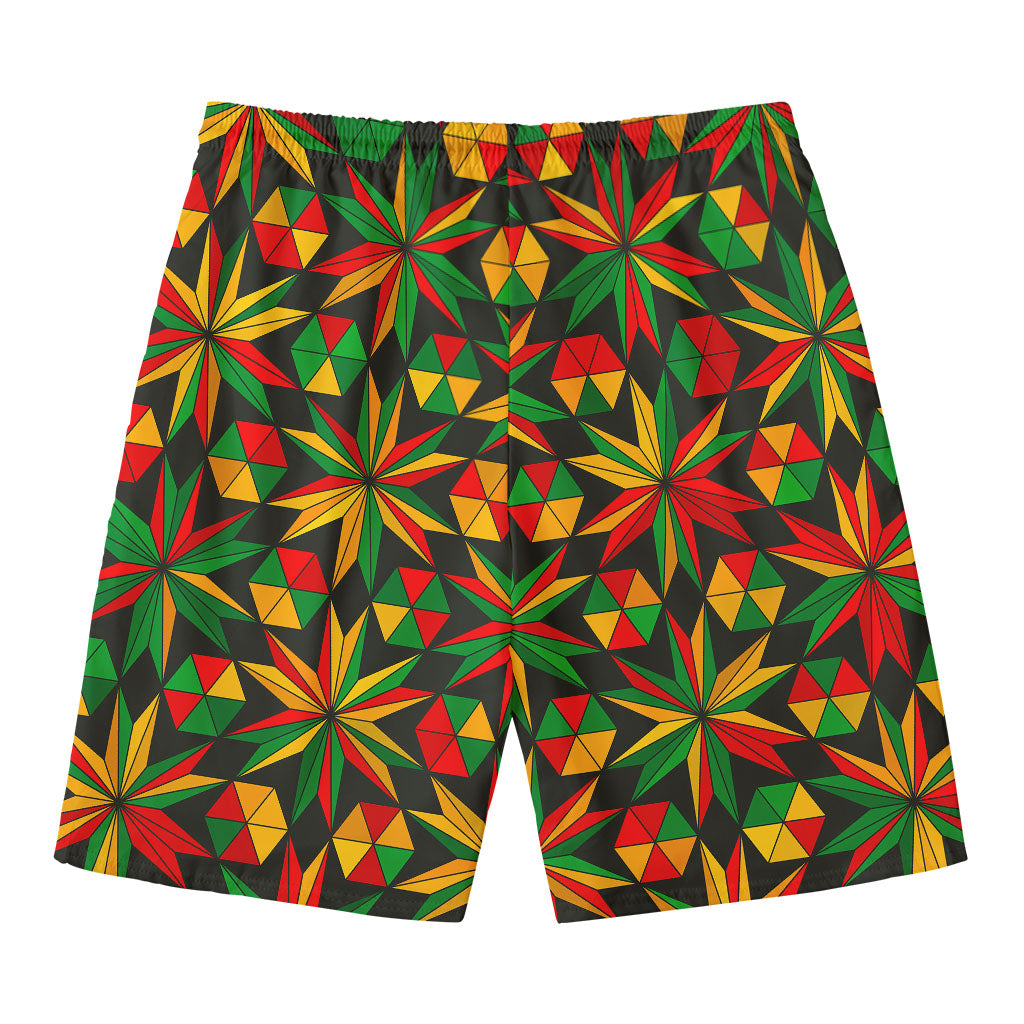 Abstract Geometric Reggae Pattern Print Men's Swim Trunks