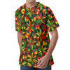 Abstract Geometric Reggae Pattern Print Men's Velvet T-Shirt