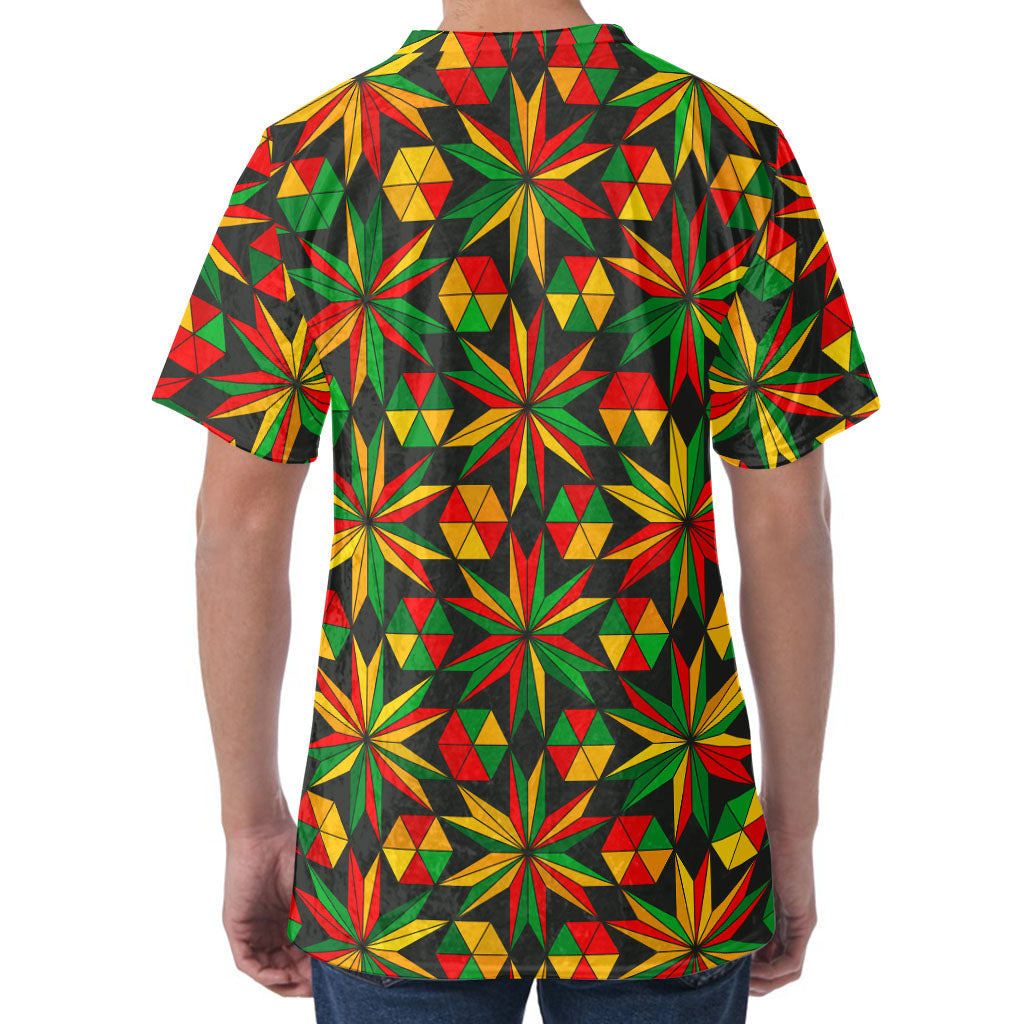 Abstract Geometric Reggae Pattern Print Men's Velvet T-Shirt