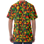 Abstract Geometric Reggae Pattern Print Men's Velvet T-Shirt