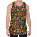 Abstract Geometric Reggae Pattern Print Men's Velvet Tank Top