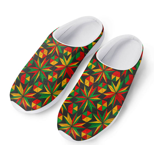 Abstract Geometric Reggae Pattern Print Mesh Casual Shoes