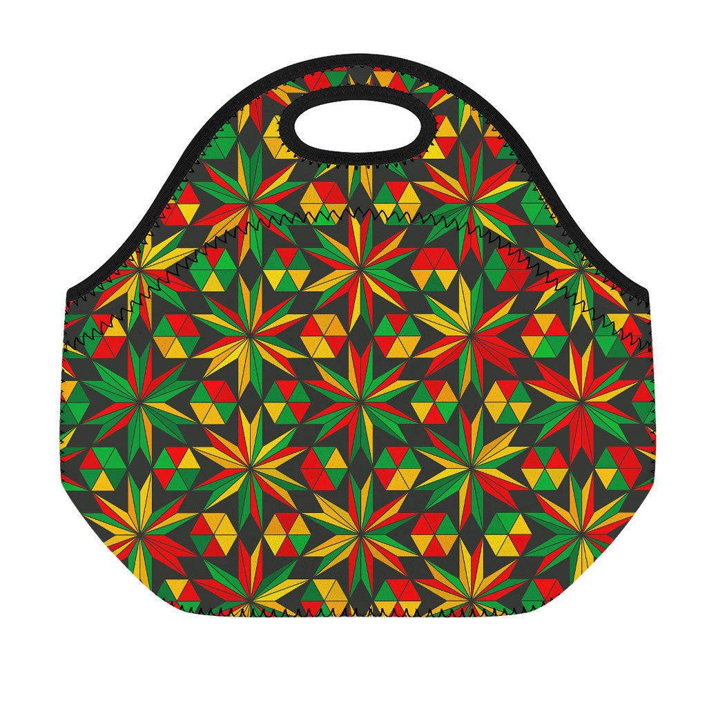 Abstract Geometric Reggae Pattern Print Neoprene Lunch Bag