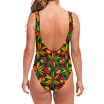 Abstract Geometric Reggae Pattern Print One Piece Swimsuit