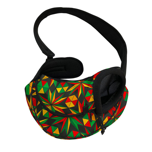 Abstract Geometric Reggae Pattern Print Pet Sling Carrier