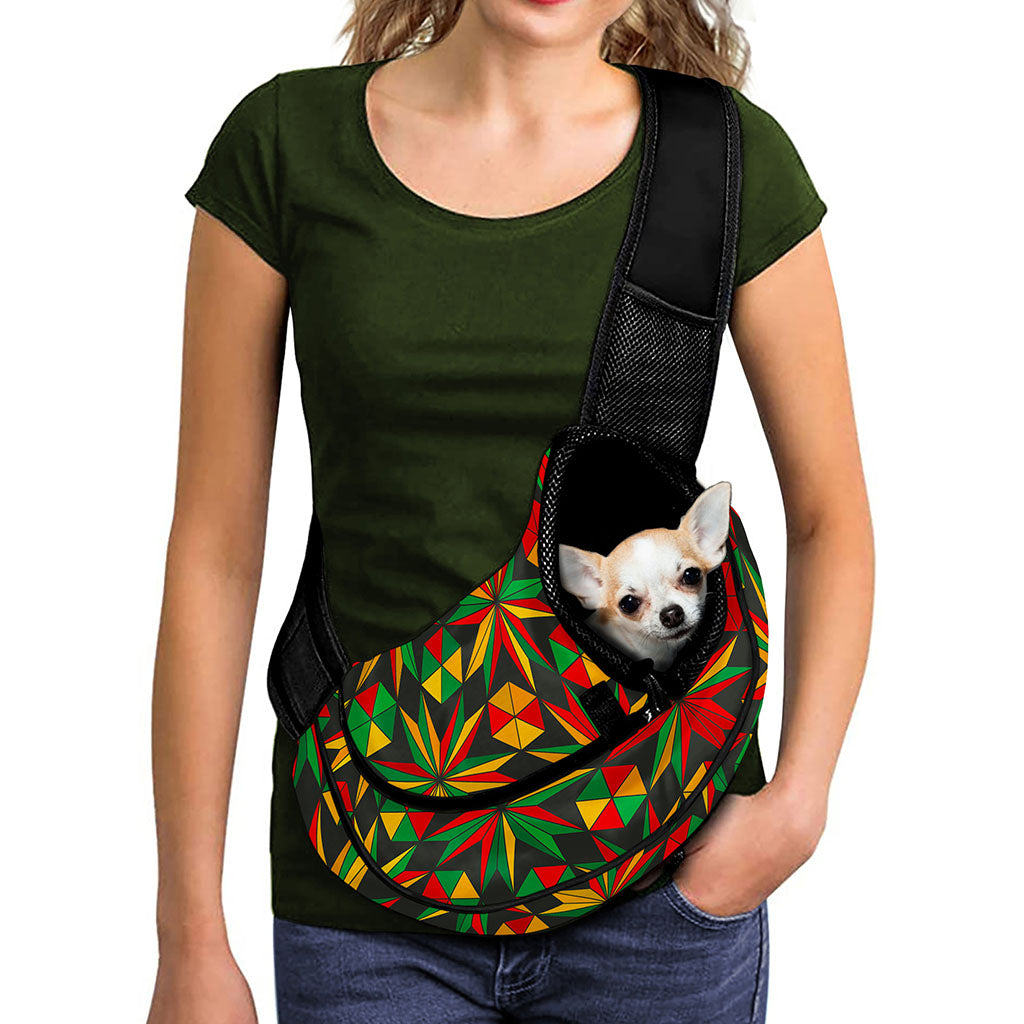 Abstract Geometric Reggae Pattern Print Pet Sling Carrier