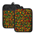 Abstract Geometric Reggae Pattern Print Pot Holders With Pocket