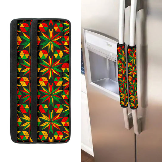 Abstract Geometric Reggae Pattern Print Refrigerator Handle Covers