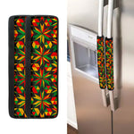 Abstract Geometric Reggae Pattern Print Refrigerator Handle Covers