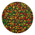 Abstract Geometric Reggae Pattern Print Round Blanket