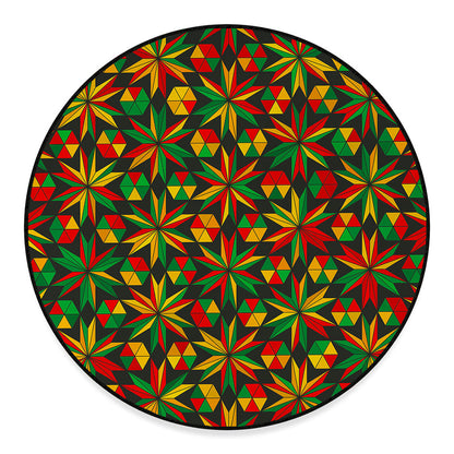 Abstract Geometric Reggae Pattern Print Round Floor Mat