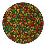 Abstract Geometric Reggae Pattern Print Round Floor Mat