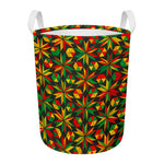 Abstract Geometric Reggae Pattern Print Round Laundry Basket