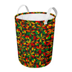 Abstract Geometric Reggae Pattern Print Round Laundry Basket