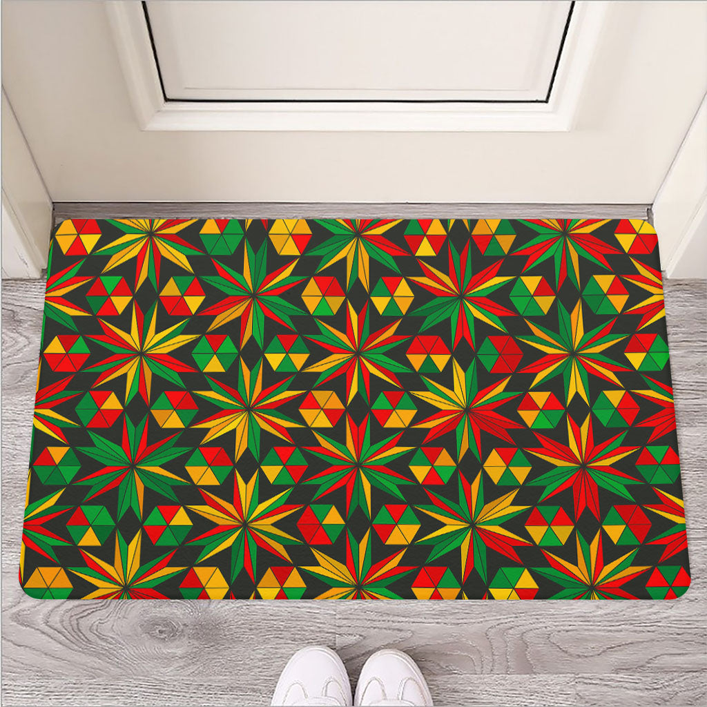 Abstract Geometric Reggae Pattern Print Rubber Doormat