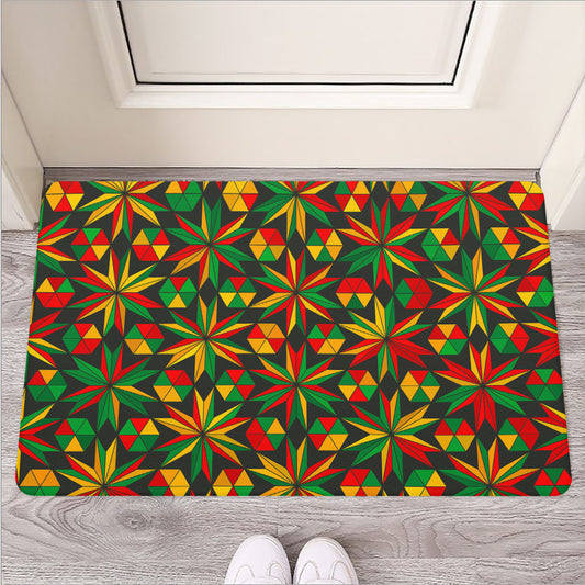 Abstract Geometric Reggae Pattern Print Rubber Doormat