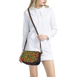 Abstract Geometric Reggae Pattern Print Saddle Bag