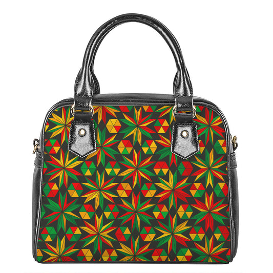 Abstract Geometric Reggae Pattern Print Shoulder Handbag