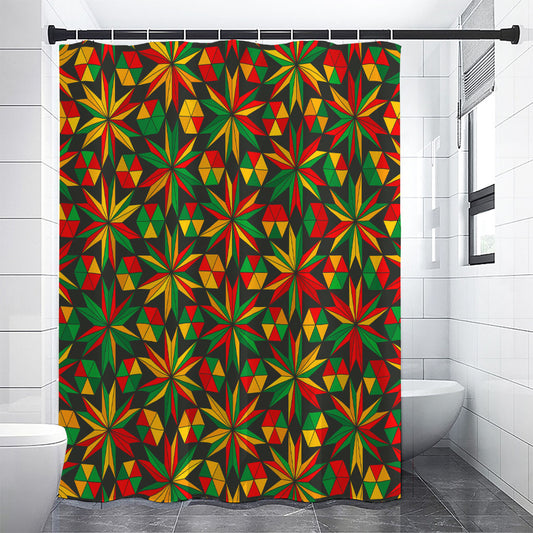 Abstract Geometric Reggae Pattern Print Shower Curtain