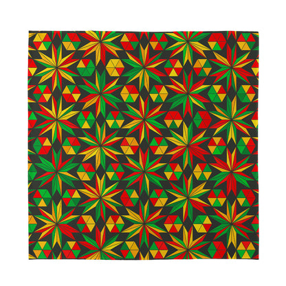 Abstract Geometric Reggae Pattern Print Silk Bandana