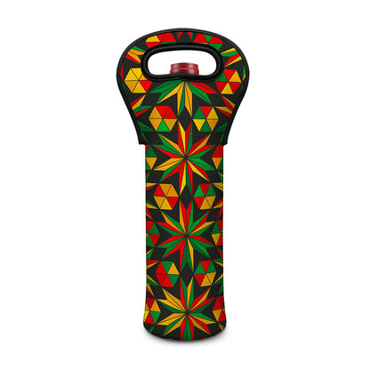 Abstract Geometric Reggae Pattern Print Single Neoprene Wine Tote