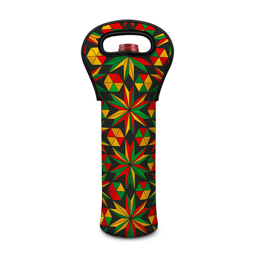 Abstract Geometric Reggae Pattern Print Single Neoprene Wine Tote