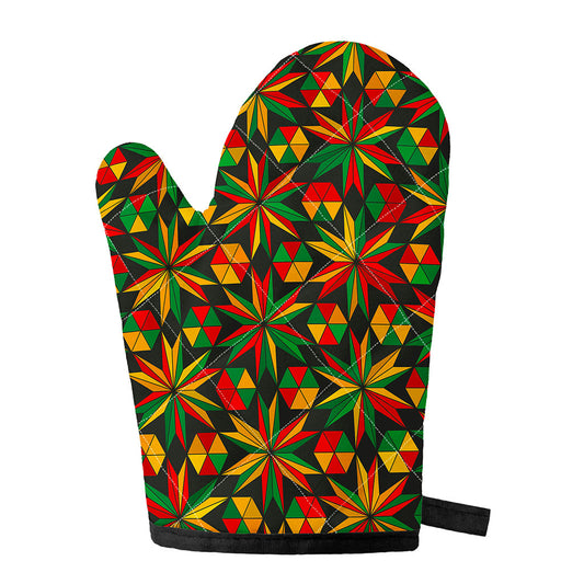 Abstract Geometric Reggae Pattern Print Single Oven Mitt