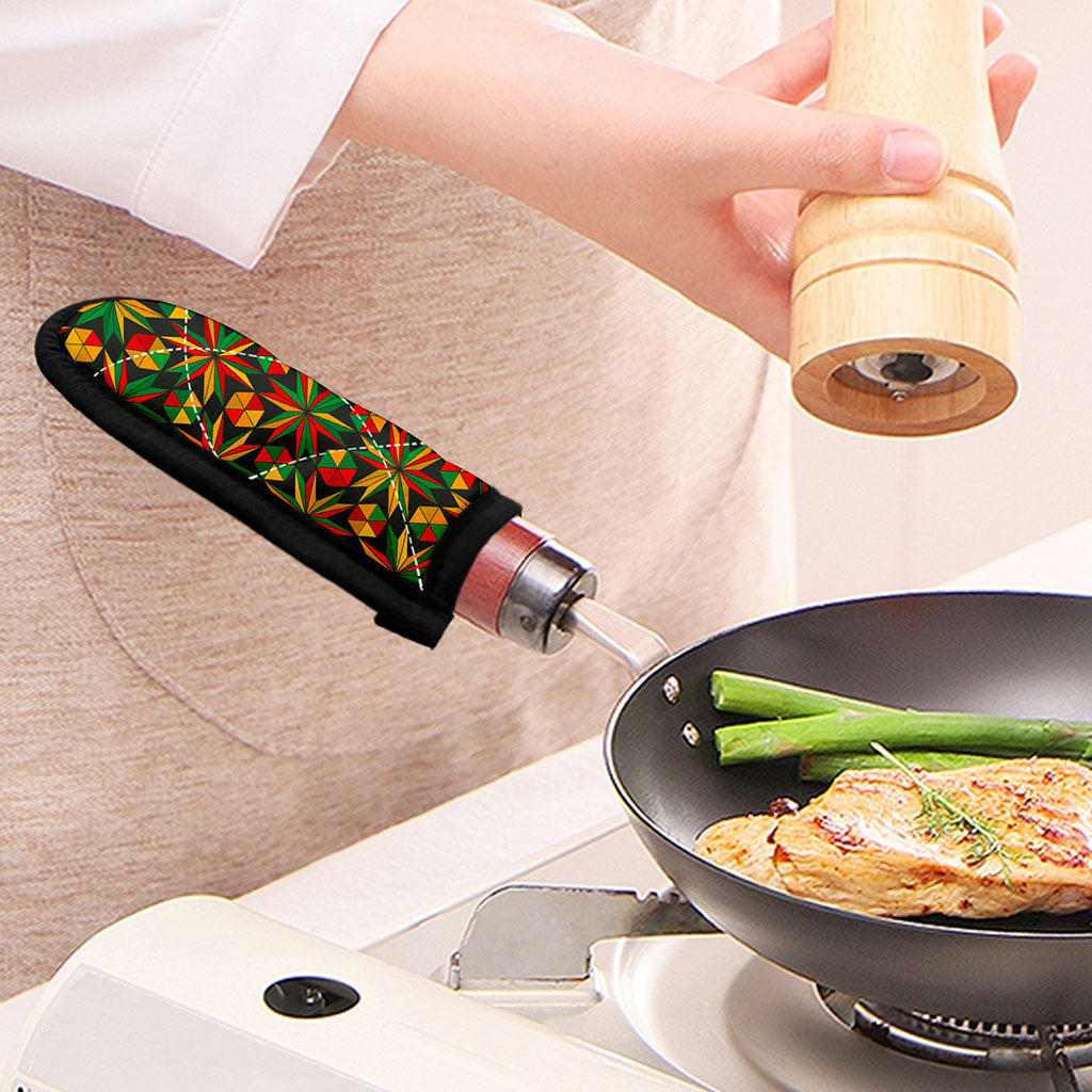 Abstract Geometric Reggae Pattern Print Skillet Handle Cover