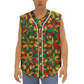 Abstract Geometric Reggae Pattern Print Sleeveless Baseball Jersey