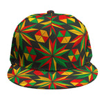 Abstract Geometric Reggae Pattern Print Snapback Cap