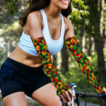 Abstract Geometric Reggae Pattern Print Sun Protection Arm Sleeves