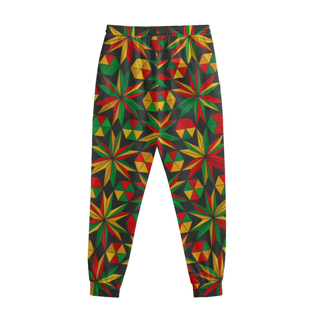 Abstract Geometric Reggae Pattern Print Sweatpants