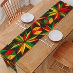 Abstract Geometric Reggae Pattern Print Table Runner