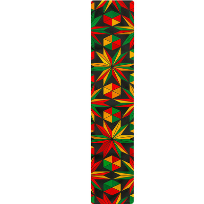 Abstract Geometric Reggae Pattern Print Table Runner