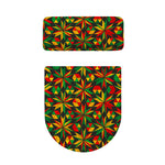 Abstract Geometric Reggae Pattern Print Toilet Lid And Tank Cover Set