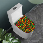 Abstract Geometric Reggae Pattern Print Toilet Lid Cover