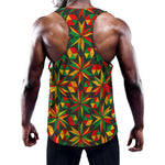 Abstract Geometric Reggae Pattern Print Training Tank Top