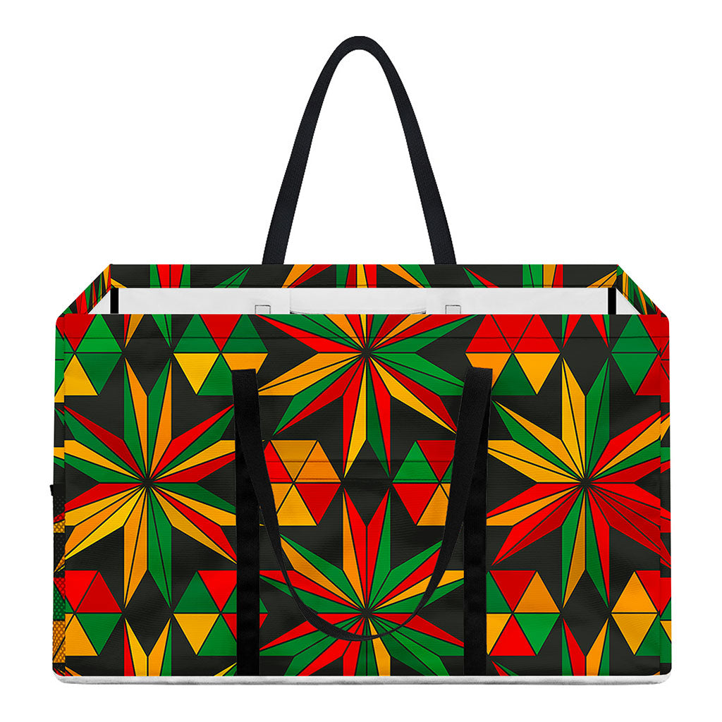 Abstract Geometric Reggae Pattern Print Utility Tote Bag