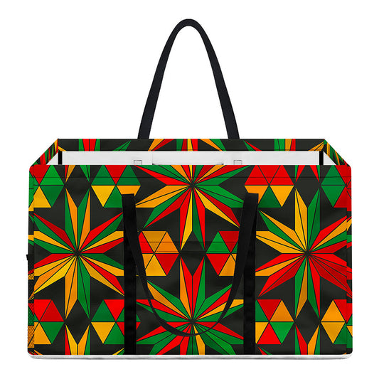 Abstract Geometric Reggae Pattern Print Utility Tote Bag