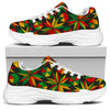 Abstract Geometric Reggae Pattern Print White Chunky Shoes