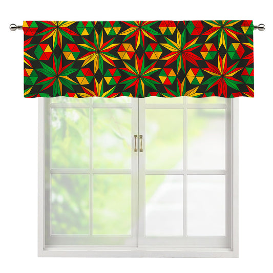 Abstract Geometric Reggae Pattern Print Window Valance
